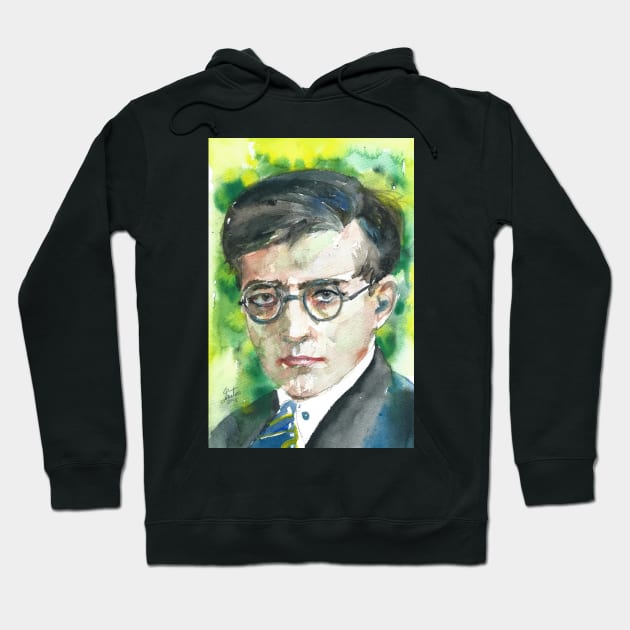 DMITRI SHOSTAKOVICH - watercolor portrait.1 Hoodie by lautir